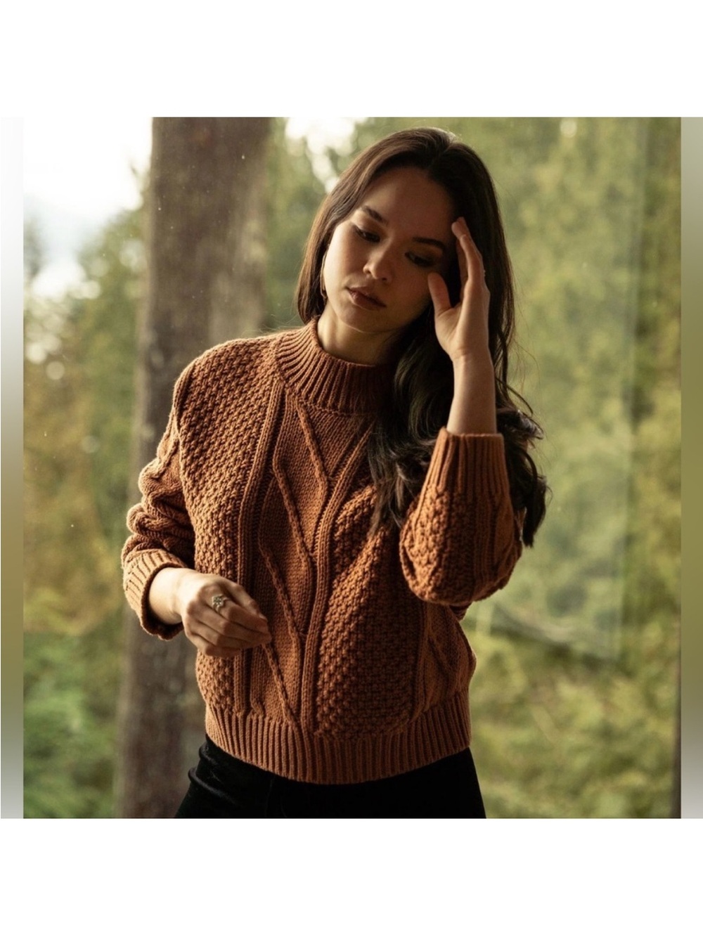 Jackson Rowe Textured Cable Crewneck Sweater